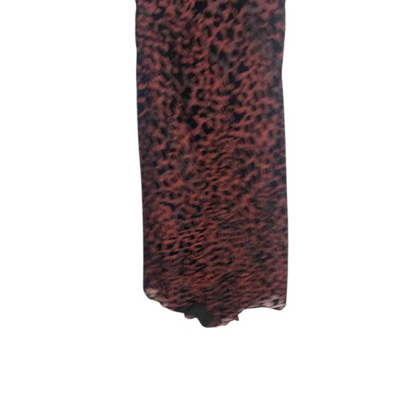 MISHA RED LEOPARD HARPA DRESS Burnout Velvet Front Slit Lined US 10 $419.95 - Picture 9 of 13